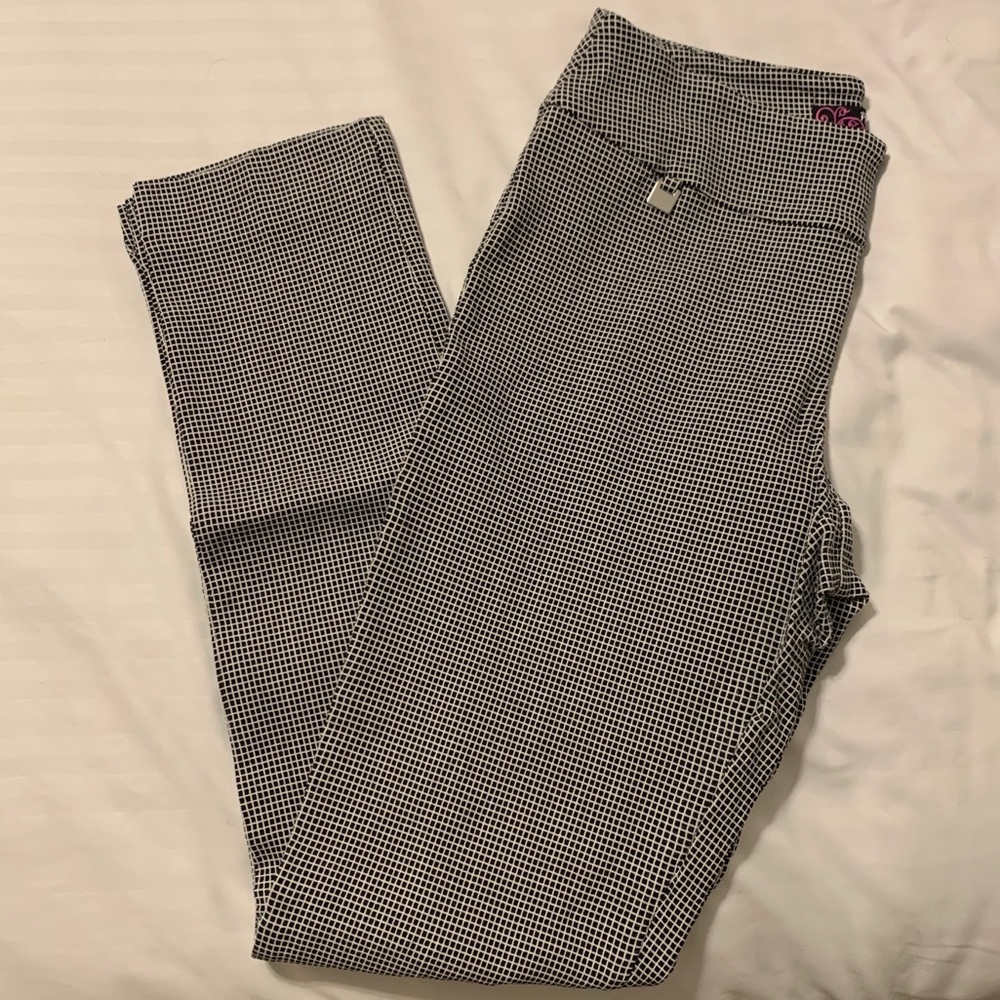 White and Black Grid pants